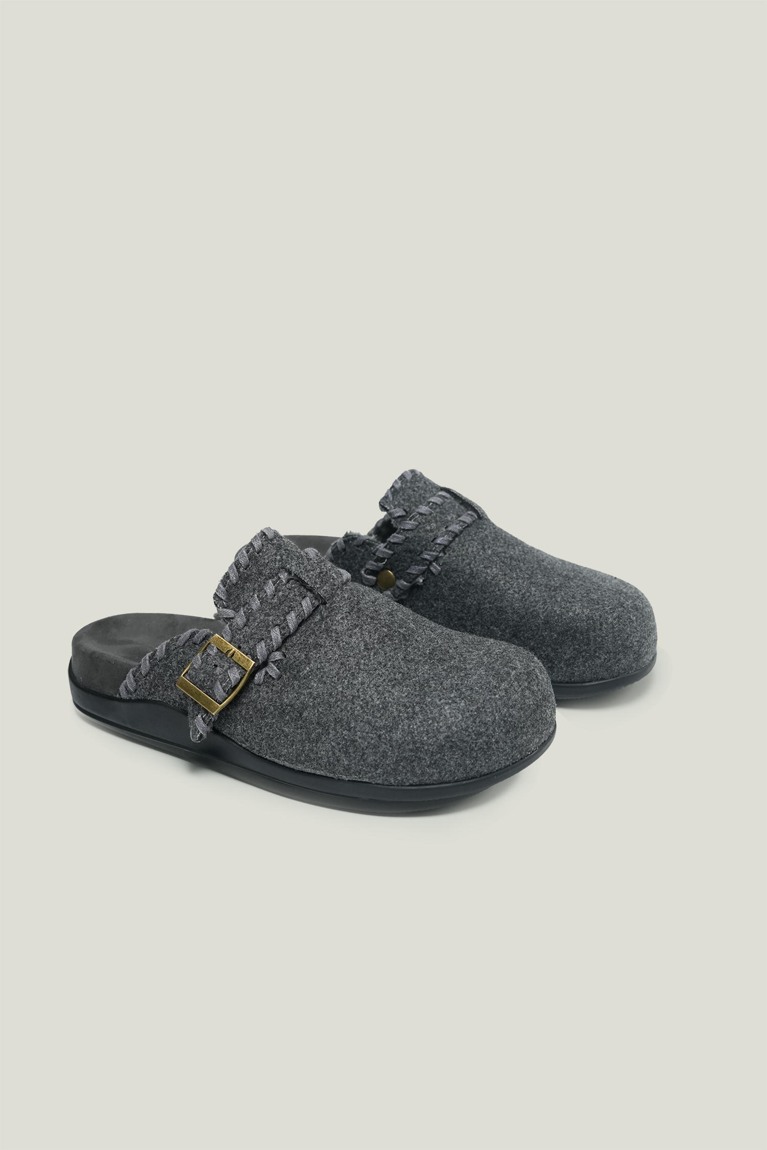Wool Fleece Lined Mule Clogs Slip On Closed Toe Slippers