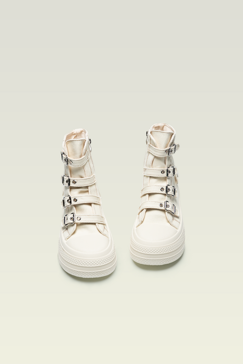 Hidden Heel High Top Canvas Shoes Breathable Elevated Sneakers