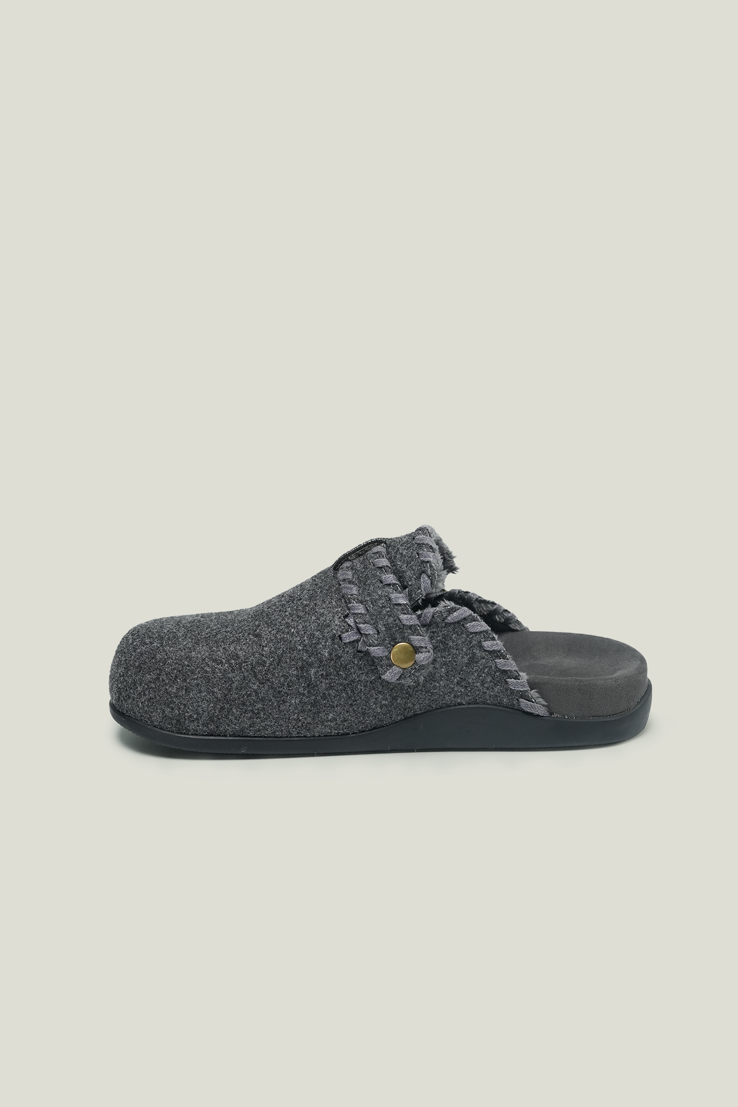 Wool Fleece Lined Mule Clogs Slip On Closed Toe Slippers