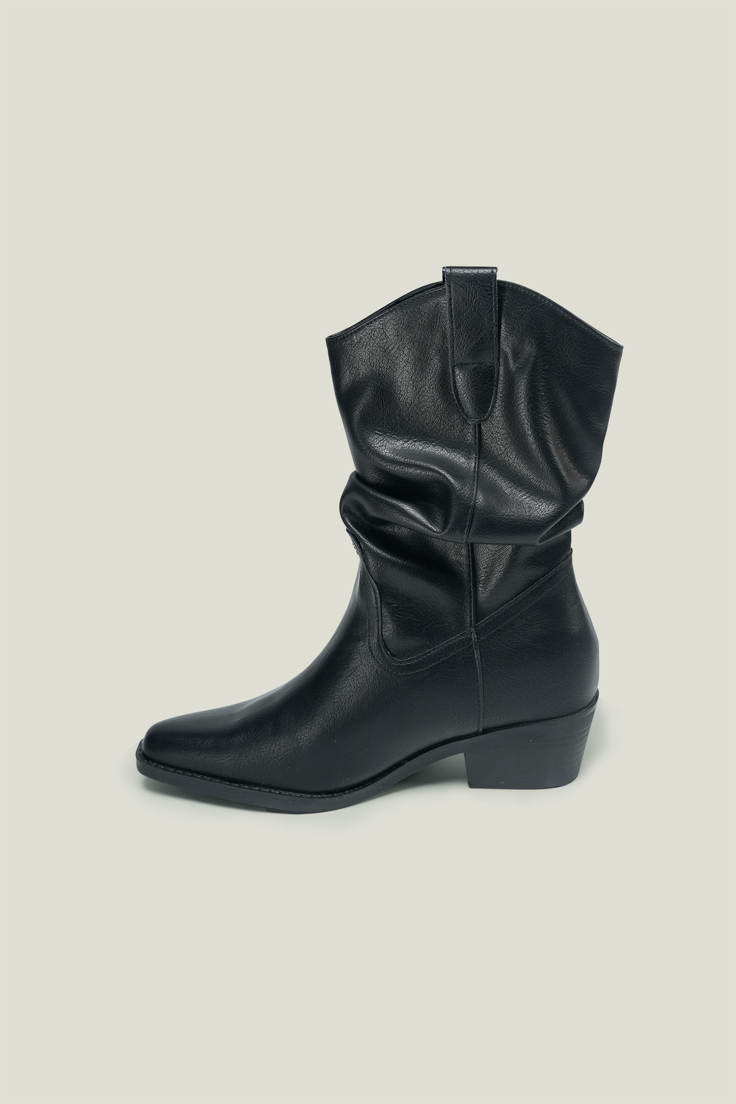 V-Cut Pointed Toe Ankle Boots with Hidden Increment Heel