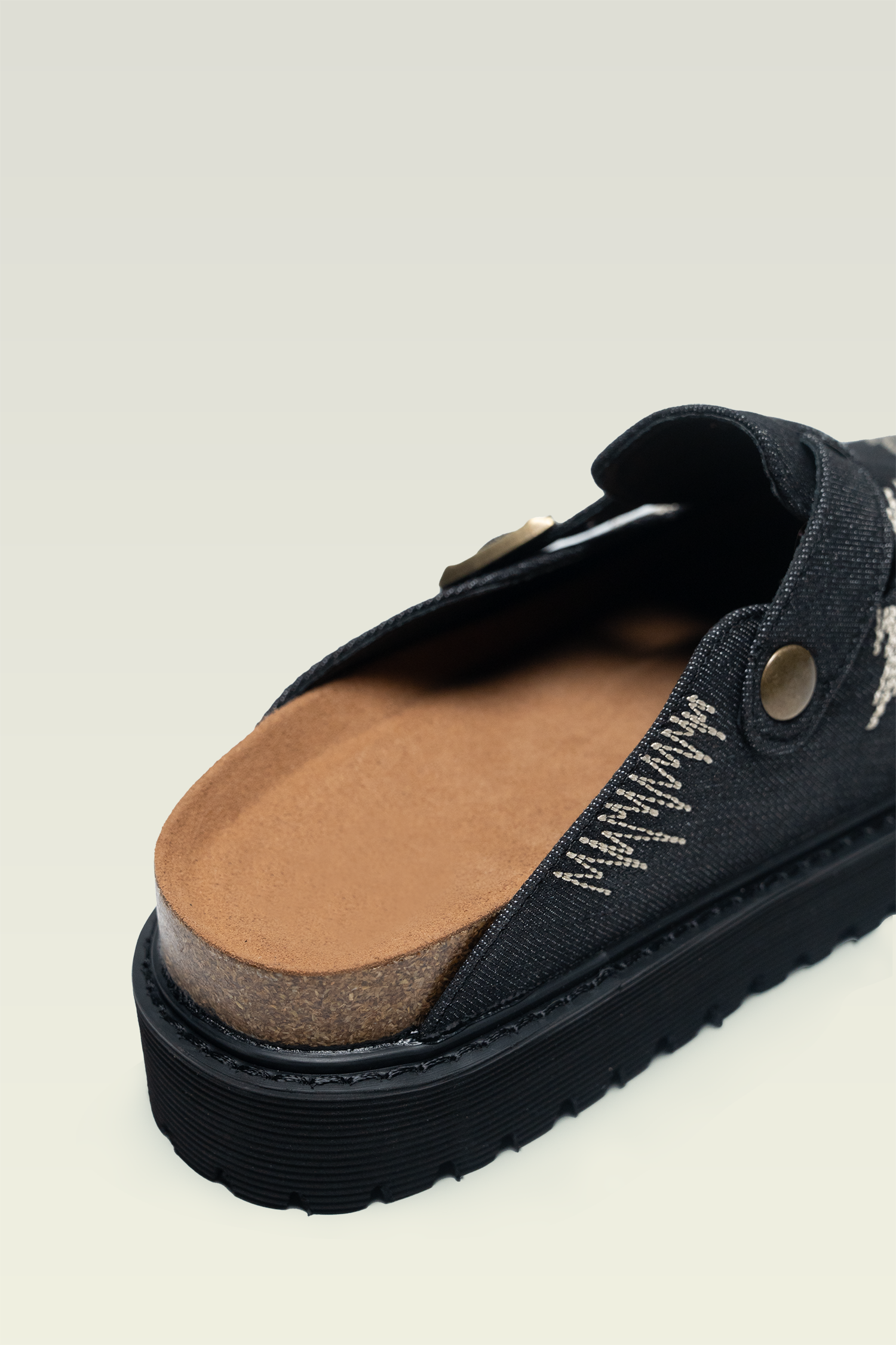 Vintage Distressed Closed Toe Slip On Mules