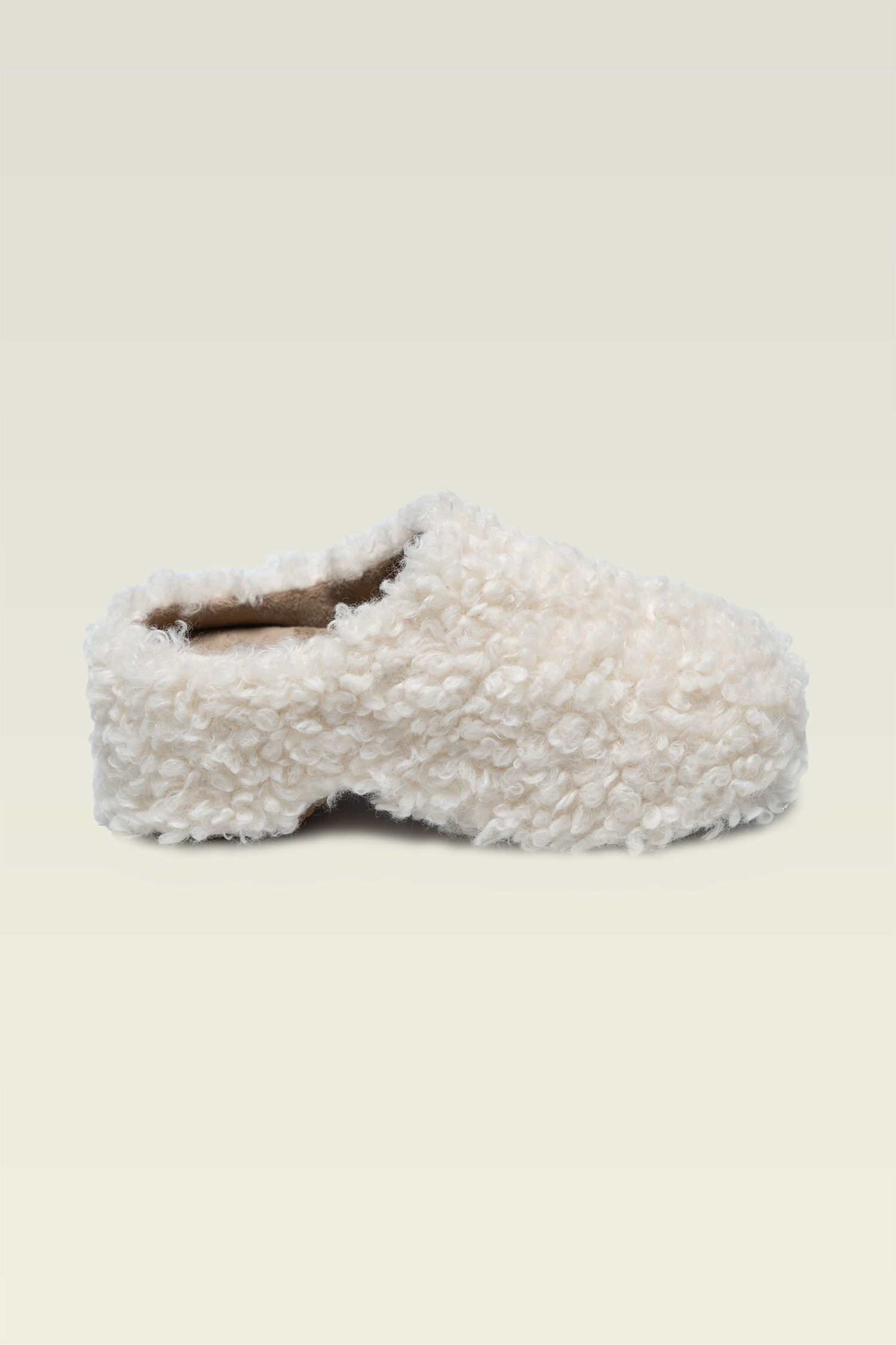 Thick Sole Fur Lined Closed Toe Slip On Slipper