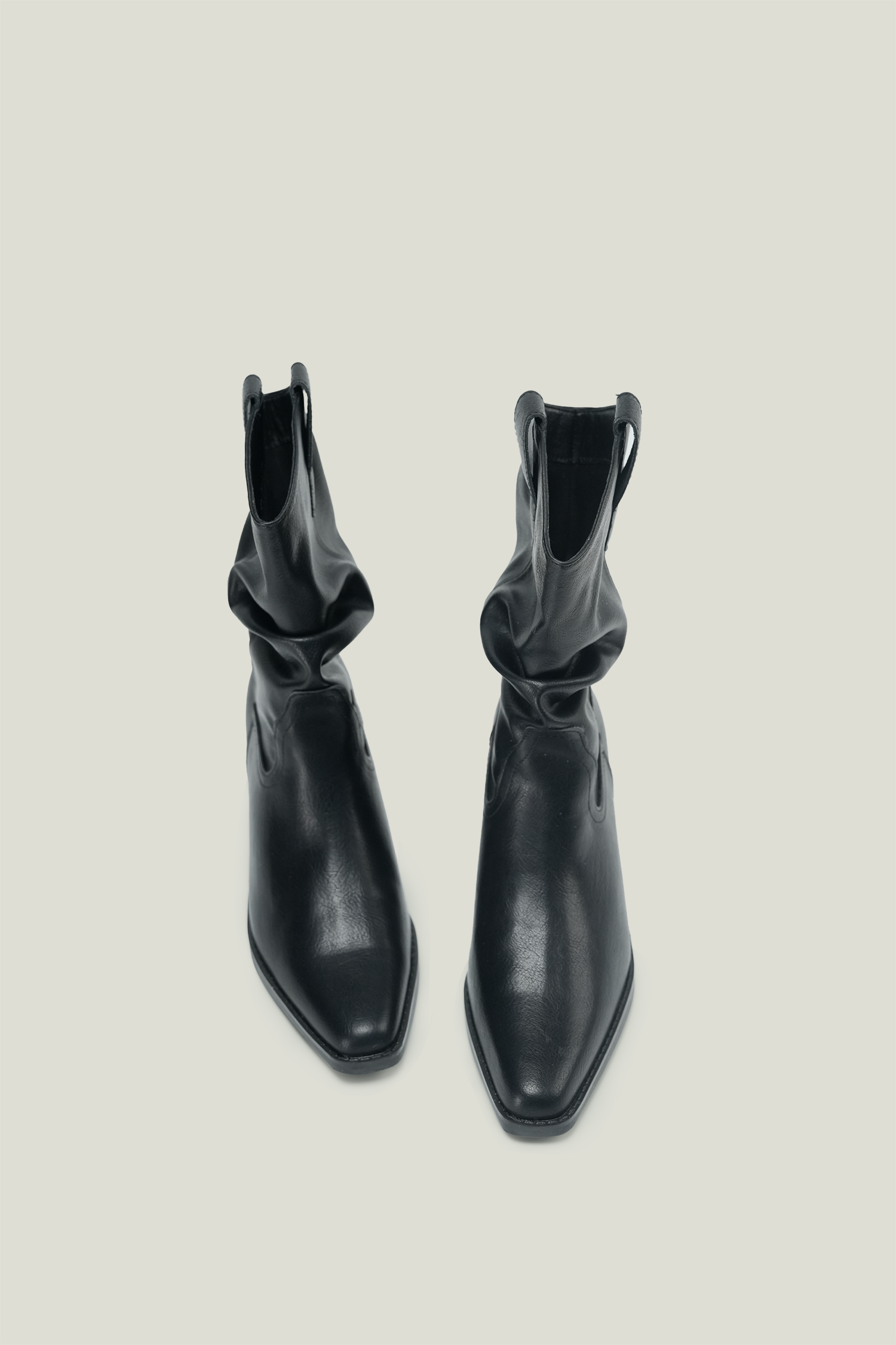 V-Cut Pointed Toe Ankle Boots with Hidden Increment Heel