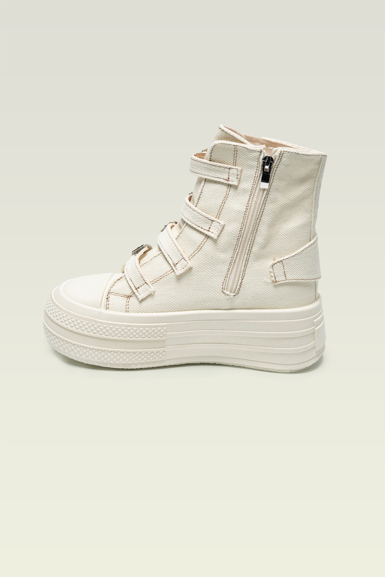 Hidden Heel High Top Canvas Shoes Breathable Elevated Sneakers
