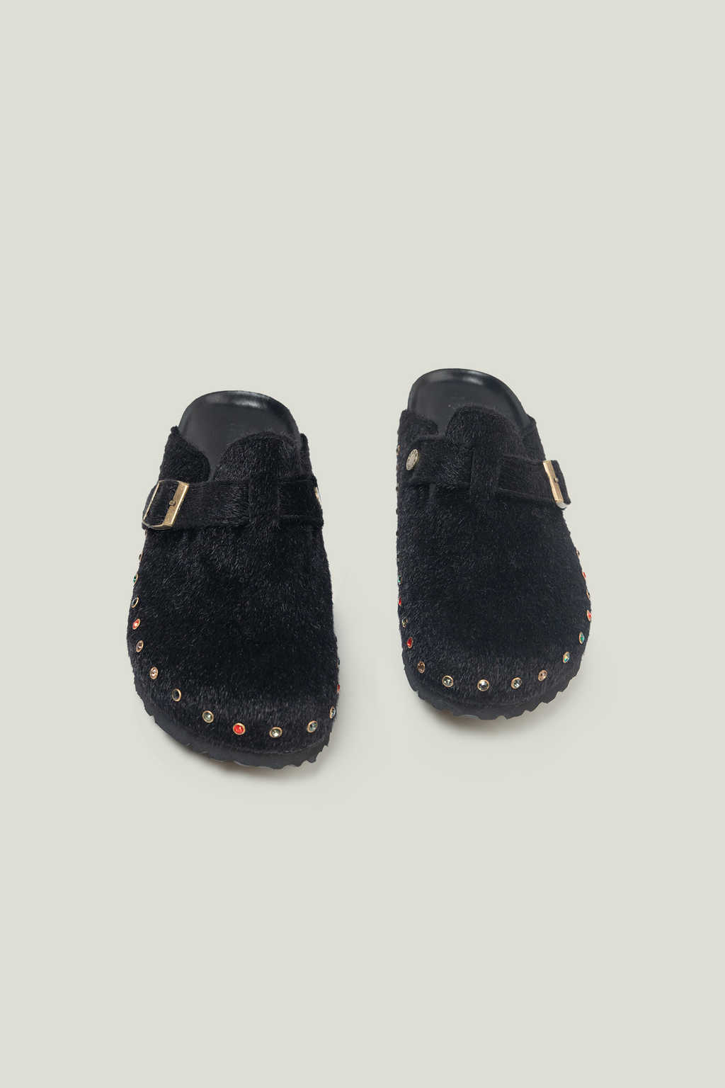 Handmade Rivet Rhinestone Closed Toe Birkenstock-Style Sandals